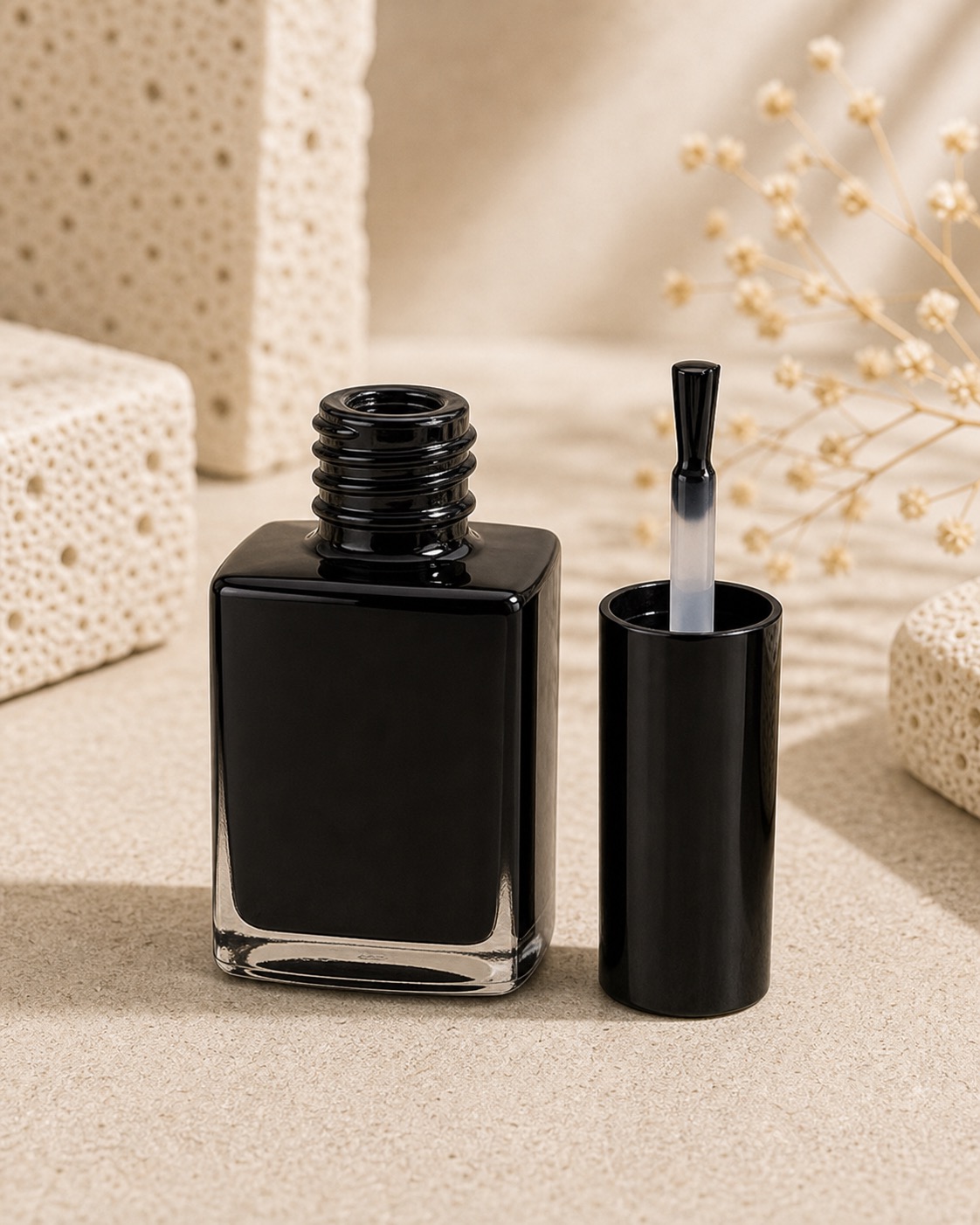 UV Black Glass Gel Nail Polish Bottle product view