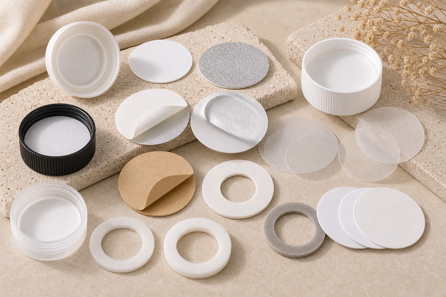 Induction seal liner and foam gasket set