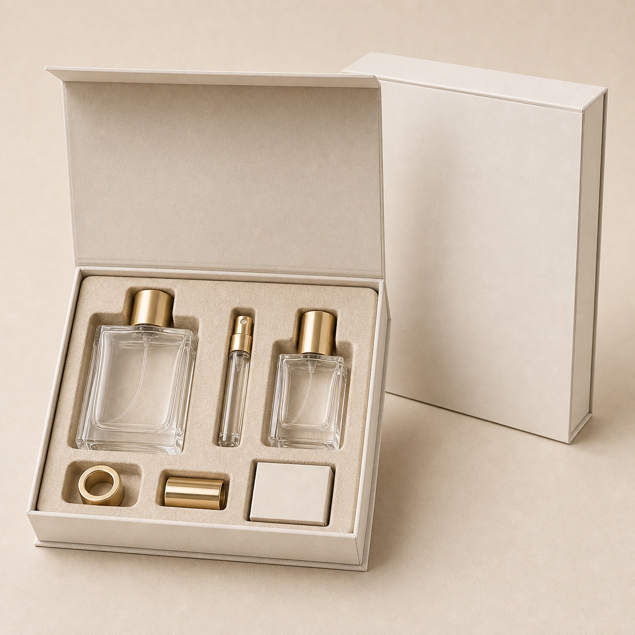 Molded pulp perfume bottle gift box set