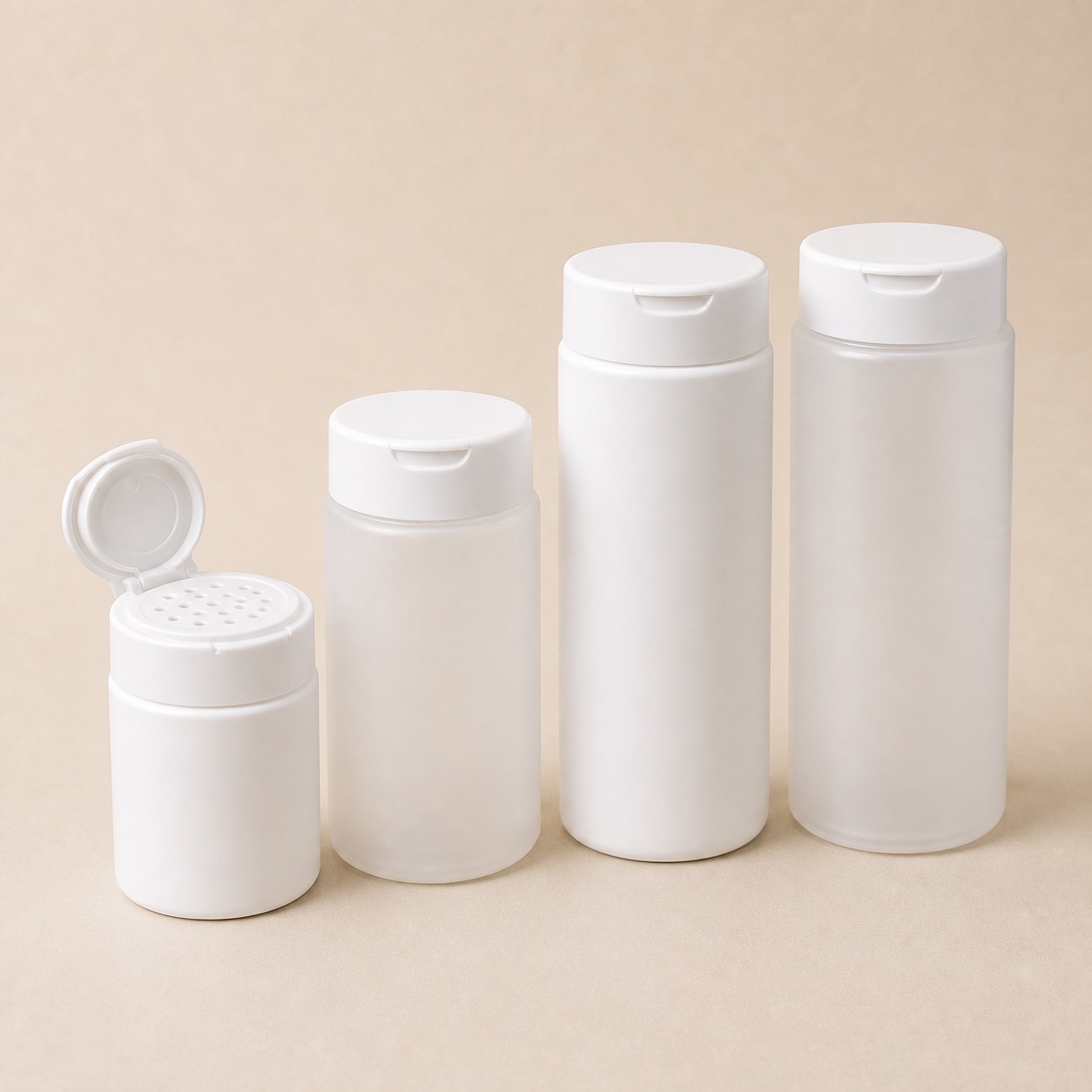 Cosmetic powder shaker bottle with sifter cap for dry shampoo and body powder