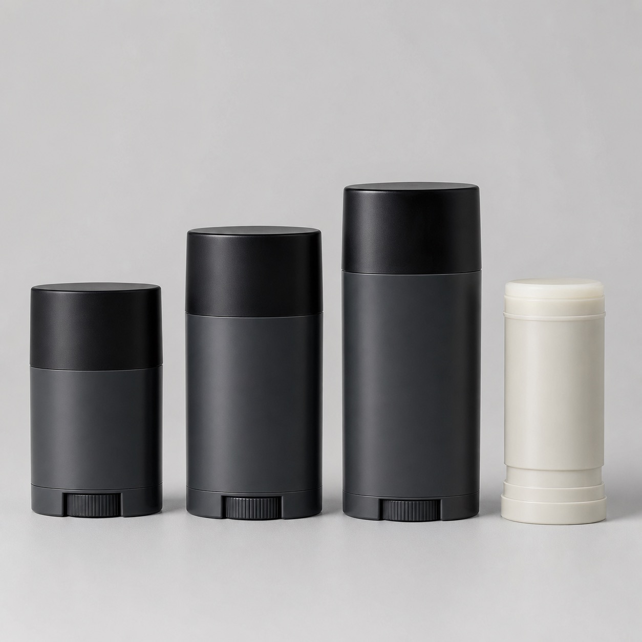 Charcoal refillable deodorant stick containers