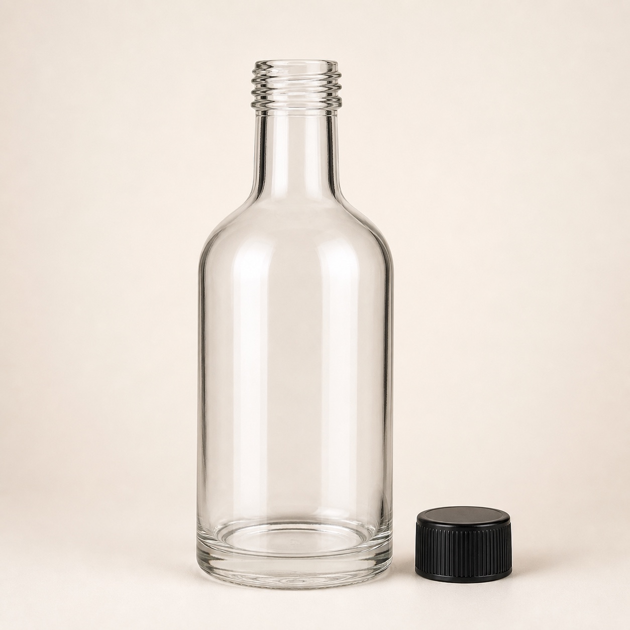 Unbranded traditional round glass vinegar bottles
