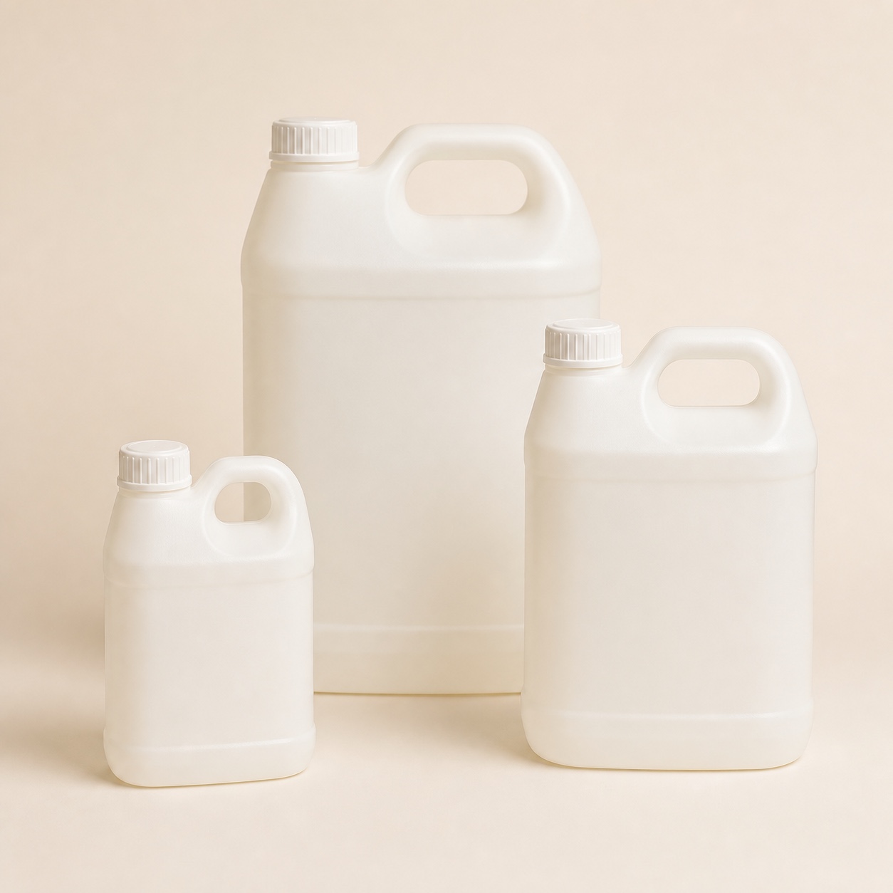 Unbranded HDPE handled refill jug family with PCR option