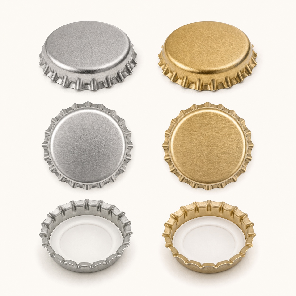 Unbranded 26mm pry-off and twist-off crown caps
