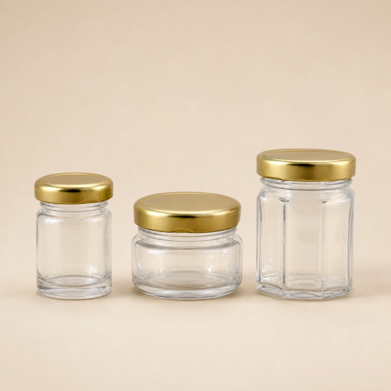 Unbranded mini glass jam jars for hospitality portions
